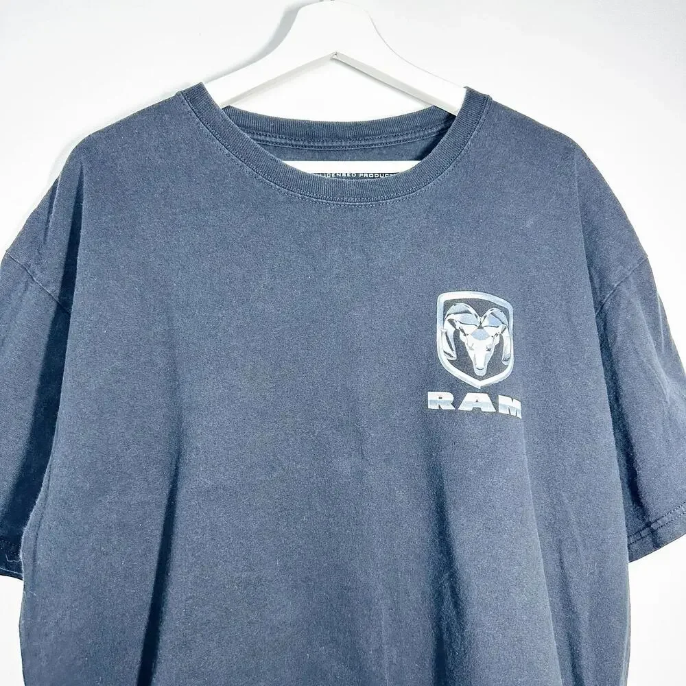 Dodge Ram Short Sleeve Graphic Logo T-Shirt Black Cotton Men Size XL - Picture 5 of 6
